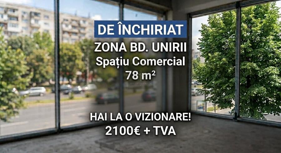 Spațiu comercial, de 78 mp, în Unirii