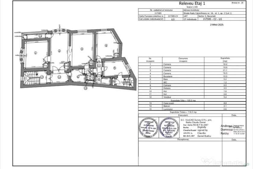 Apartament cu 4 camere decomandat în Unirii
