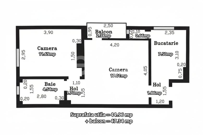 Apartament cu 2 camere în Central