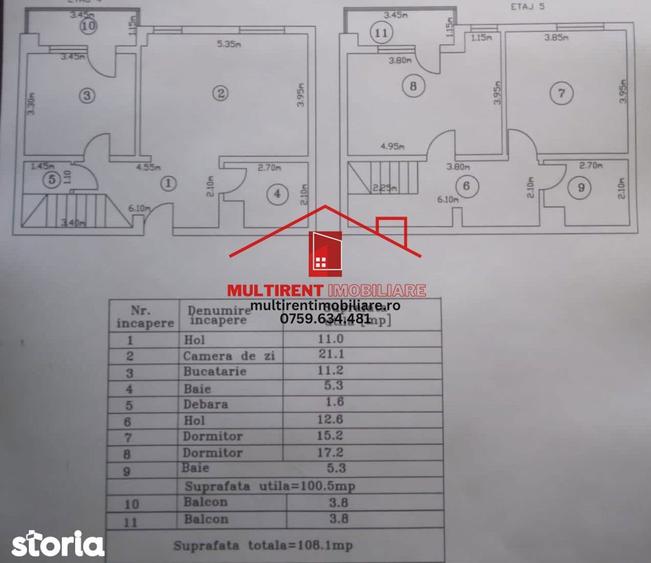 Apartament cu 3 camere în Babadag
