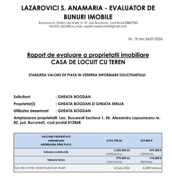Casă individuală cu 6 camere cu Canalizare în Bucureștii Noi
