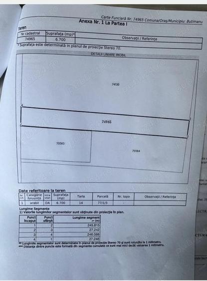 Teren de 6700 mp, în Butimanu