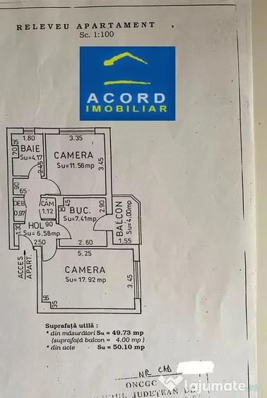 Apartament cu 2 camere decomandat în Far