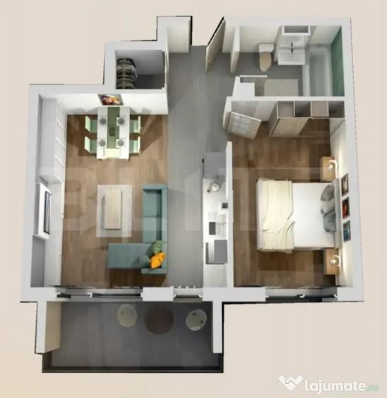 Apartament 2 camere, bloc nou, semifinisat, 50mp, zona Vivo - 1