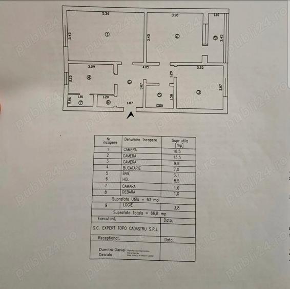 Apartament cu 3 camere decomandat în Tătărași