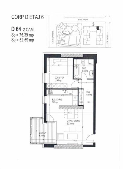 Apartament cu 2 camere decomandat în Herăstrău