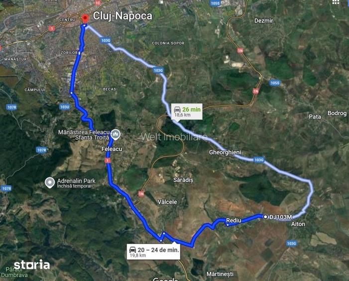 Teren extravilan in Rediu - Aiton, 4300 mp, la 150 m distanta de intra