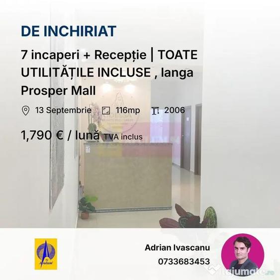Spa?iu birou TOATE UTILITA?ILE INCLUSE, langa Pros... - 1