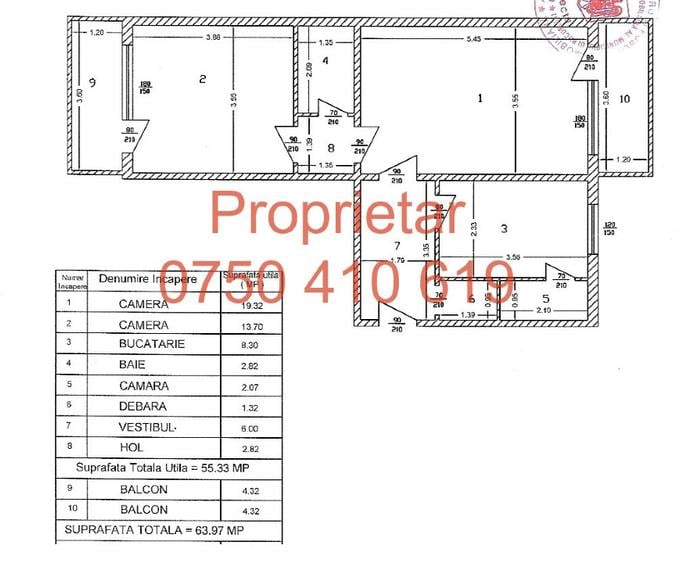 Oportunitate Proprietar 2 camere 64mp 2 balcoane 1988 etaj 4 Ghica Plaza  - 1