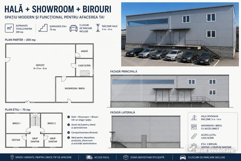 Spațiu industrial, de 270 mp, în Grigorescu
