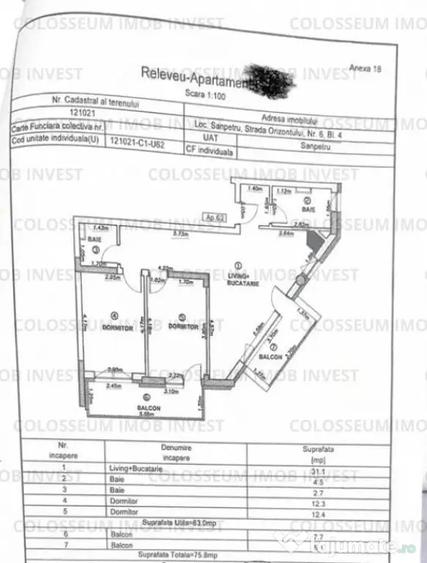 Apartament cu 3 camere decomandat în Central