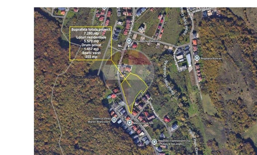 Teren Construcții intravilan de 7280 mp, în Câmpului