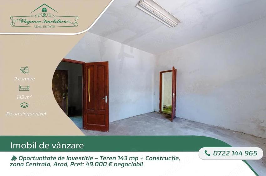 Casă cu 2 camere cu Teren 143 Mp în Central