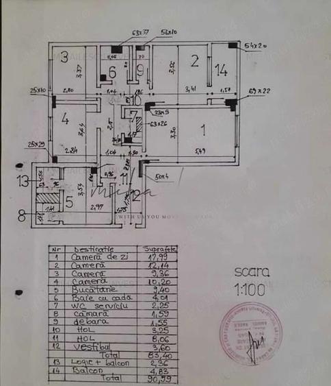 Apartament cu 4 camere decomandat în Militari