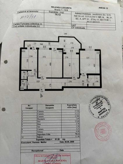 Apartament cu 3 camere decomandat în Titulescu