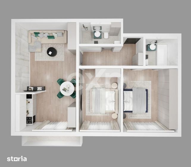 Apartament cu 3 camere decomandat în Trivale