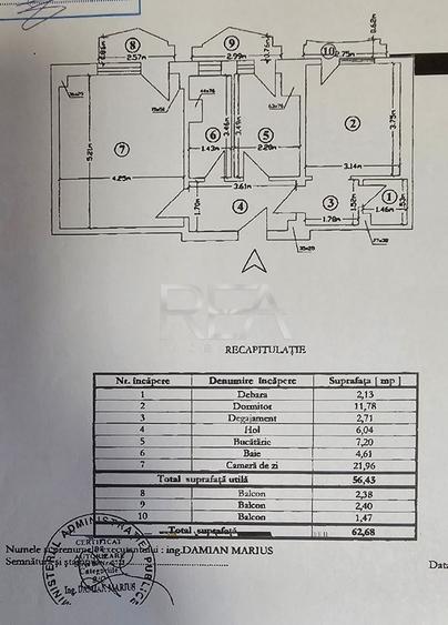 Apartament cu 2 camere decomandat, mobilat în Unirii