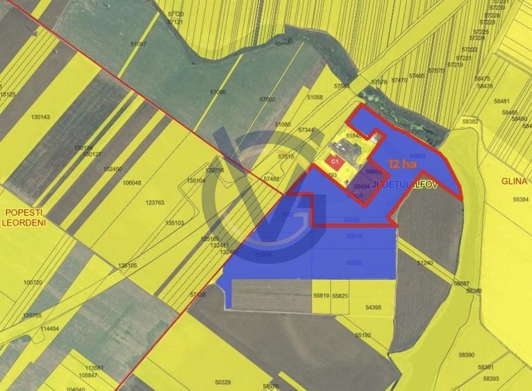 Teren Construcții intravilan de 120000 mp, în Popești-Leordeni