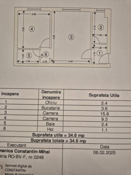 Apartament cu 2 camere semidecomandat în Vlahuță