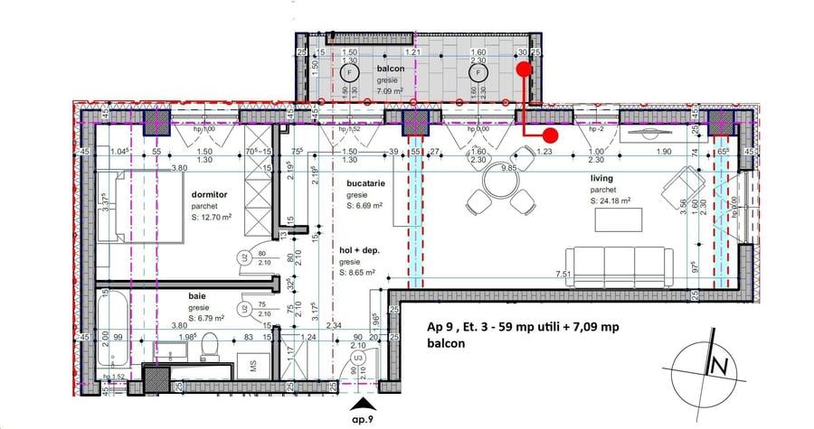 Apartament cu 4 camere decomandat în Șagului