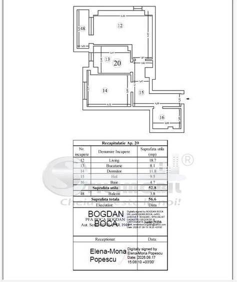 Apartament cu 2 camere decomandat în Galata