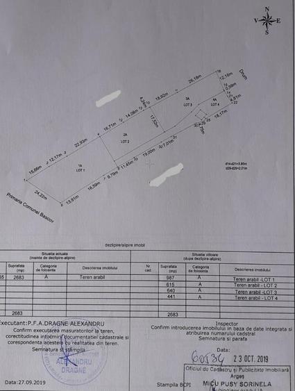 Teren Construcții intravilan de 615 mp, în Bascov