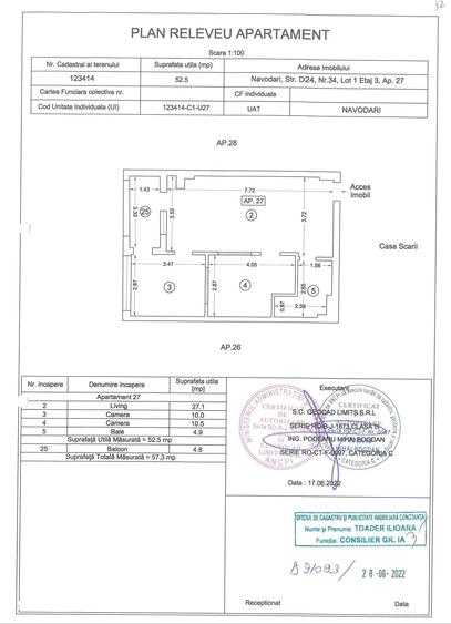 Apartament cu 3 camere în Nord