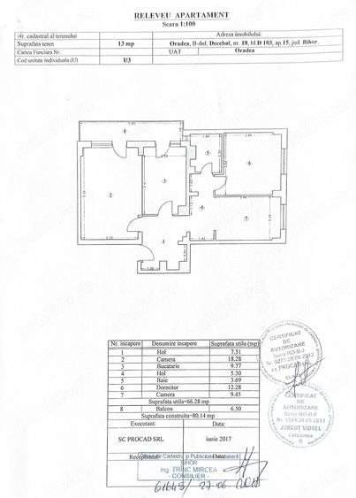 Apartament cu 3 camere decomandat în Decebal