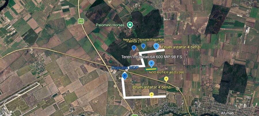 Teren Construcții intravilan de 64600 mp, în Ștefăneștii de Jos