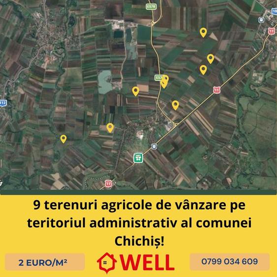 9 terenuri agricole de vânzare pe teritoriul administrativ al comunei Chichiș! - 1