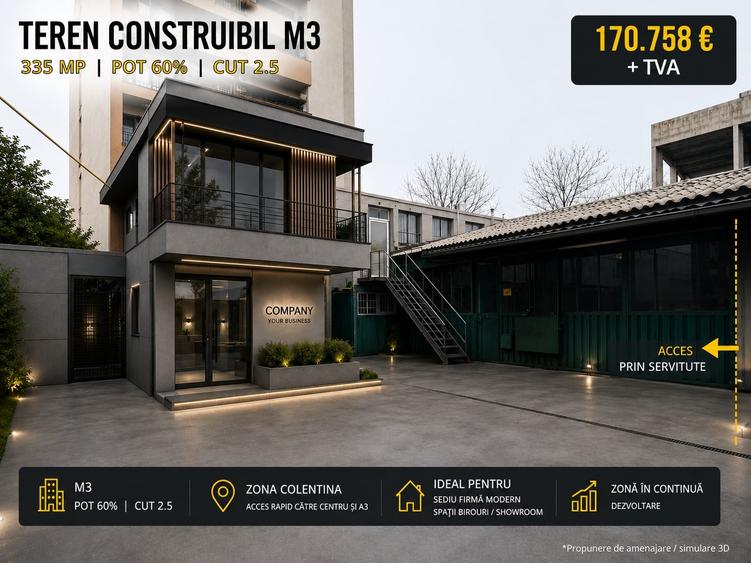 Teren Construcții intravilan de 335 mp, în Colentina