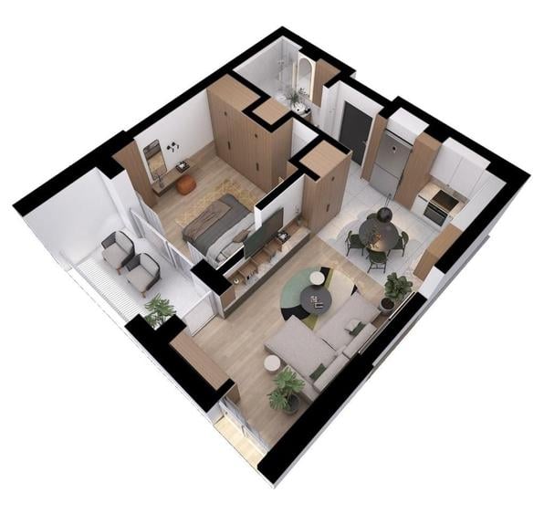 Apartament cu 2 camere în Florești
