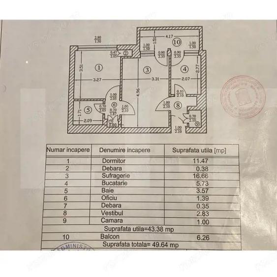 Apartament cu 2 camere în Ștefan cel Mare
