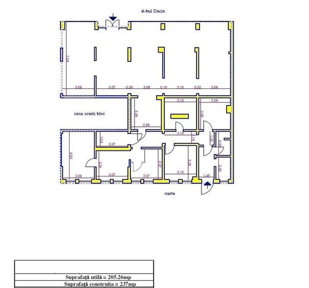 Spatiu pentru showroom/ cabinet medical de inchiriat pe Bd. Dacia - 3