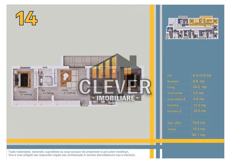 3 camere 90 mp, Pallady | Comision 0% | Metrou Nicolae Teclu - 2