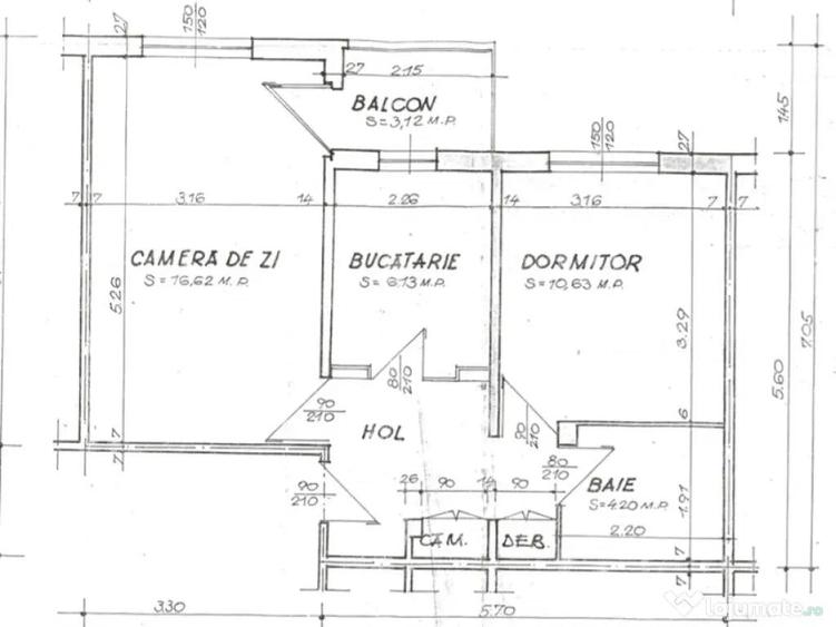 Vand apartament 3 camere et.3 str. Crisan - 1