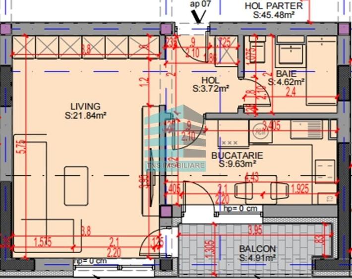 Garsoniera 45 Mp -Imobil P+3, Titan -Pallady- Metrou Teclu - 5