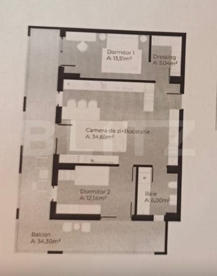 Apartament 3 camere, terasa 34 mp, Soporului Gheorgheni - 2