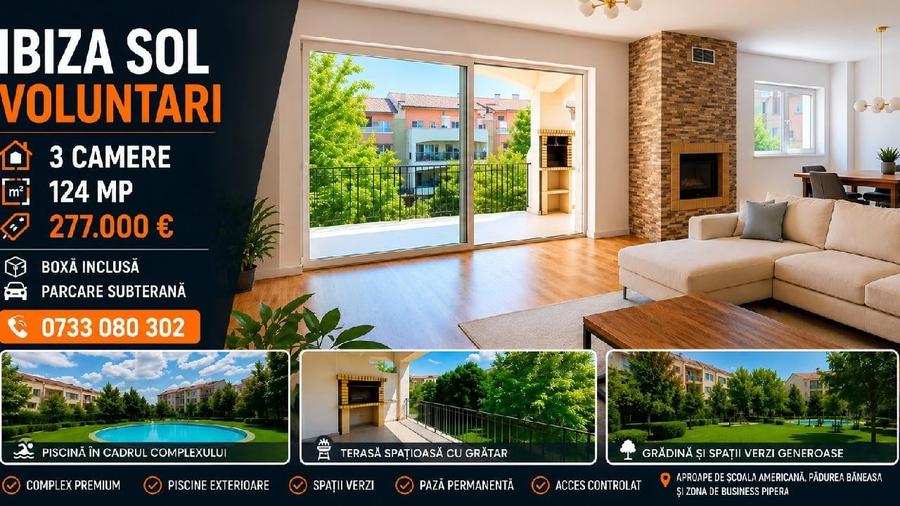 Apartament cu 3 camere decomandat în Nord