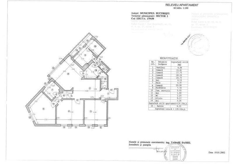 Apartament cu 4 camere în Central