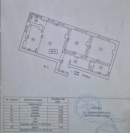 Apartament cu 3 camere decomandat, mobilat în Km 4