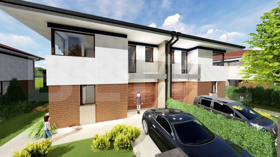 Casa moderna 192 mp, 5 camere, Living, Bucatarie, ansamblu premium - 1