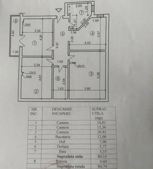 Apartament 3 camere Laminorului decomandat 85 mp, etaj 3 ,metrou 4 min - 1