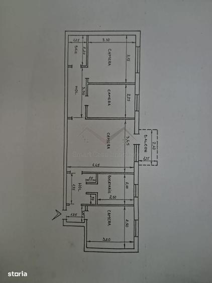 Apartament cu 4 camere semidecomandat în Alexandru cel Bun
