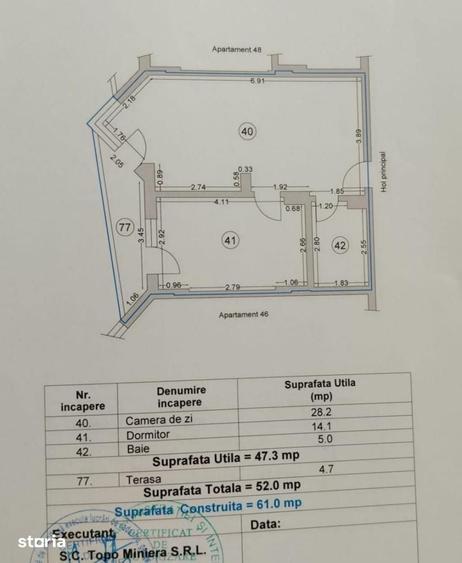 Apartament cu 2 camere în Nord