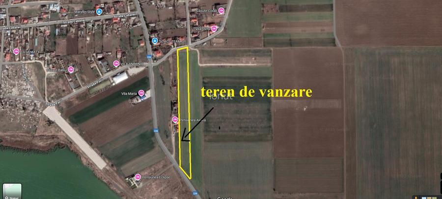 Teren Corbu cu front la DJ asfaltat si aproape de lacul Corbu