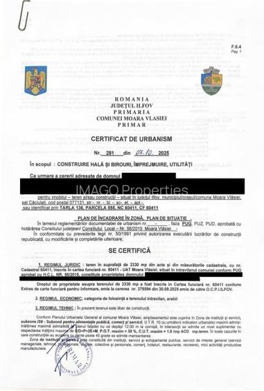 Teren cu dubla deschidere la 10 minute de Bucuresti, Moara Vlasiei - A3 Teren cu dubla deschidere la 10 minute de Bucuresti, Moara Vlasiei - A3