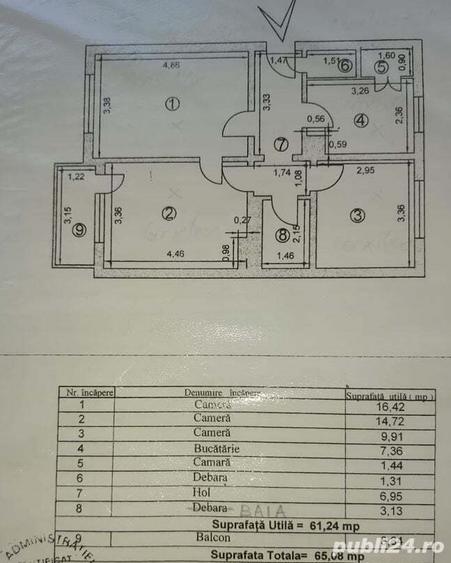 De vanzare apartament decomandat, 3 camere, Tiglina 1 - 1