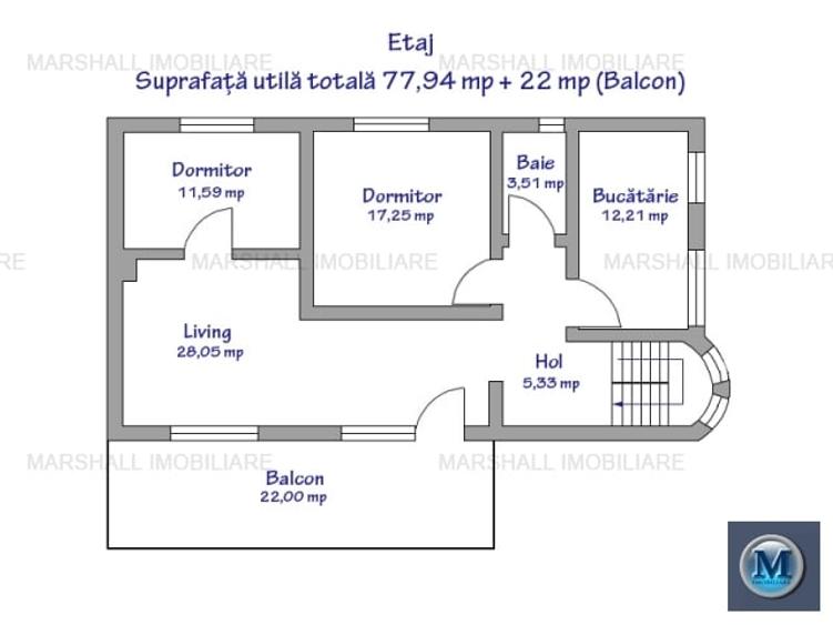 Vila cu 5 camere de vanzare in Blejoi, 160,61 mp #16750 - 15