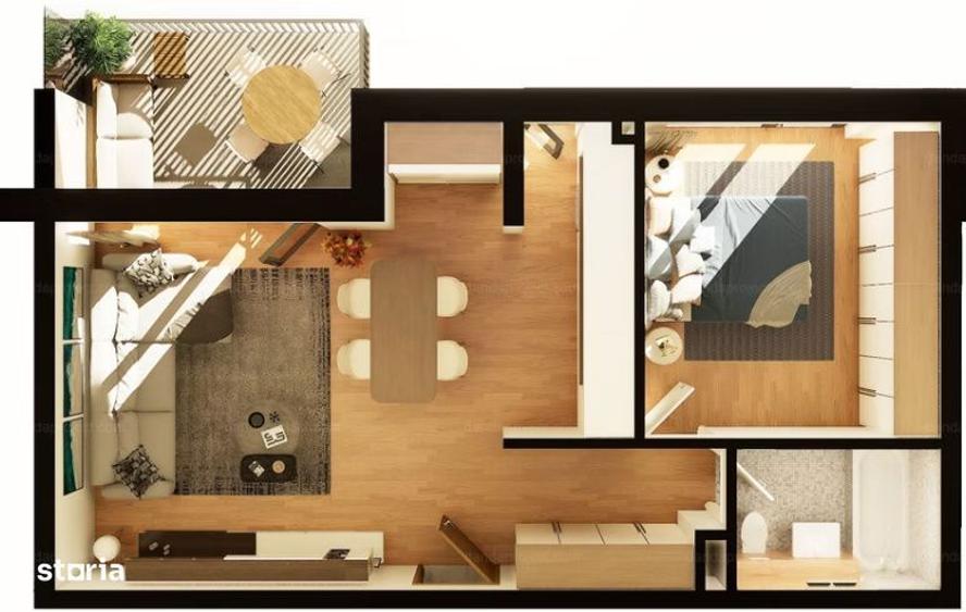 Apartament 2 CAM, SU 53.11MP, 1 BALCON, zona INTRE LACURI - 3